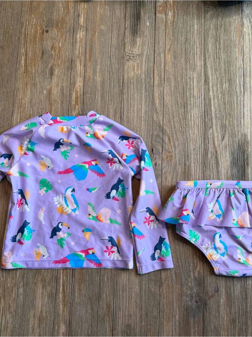 Tucker and Tate Kids Long Sleeve Purple Tropical Rash Swim *see notes for size*